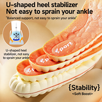 Semelles intérieures de chaussures en PU avec technologie 4D Cloud, stabilisateur de talon en forme de U, anti-entorse, respirantes, absorbant la transpiration, massage, semelles intérieures super sportives