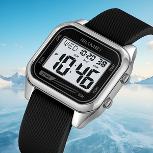 Skmei Digital Watch Men Black Silicone Strap Waterproof Luminous Sports Watch With Alarm Date Stopwatch Feature - Product Image 2