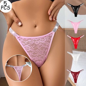 Slip Perizoma Donna Sexy Traspirante Tinta Unita ODM a Vita Bassa <span class=keywords><strong>Taglie</strong></span> Forti in Tessuto Lavorato a Maglia Lavabile a Mano - Product Image 1