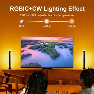 Alta Qualidade RGBCW Fluxo Ritmo Luzes Humor Magia Ambiente Música Sincronização LED Barras Kit