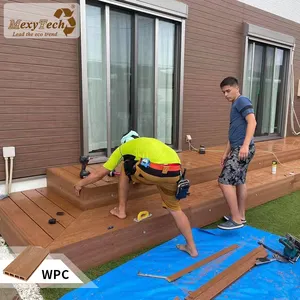 3d co-extrued wood plastic composite decking outdoor porch flooring