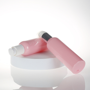 Layanan OEM pink 6oz 180ml <span class=keywords><strong>cosmo</strong></span> bulat botol PET perawatan kulit lotion pembersih kemasan dengan pompa lotion - Product Image 5