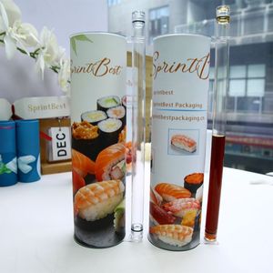 Envase Redondo Desechable Personalizado para Sushi, Tubo Push-Up, Cilindro para <span class=keywords><strong>Burritos</strong></span>, Embalaje de Grado Alimenticio, Bambú/Poliéster, Impresión UV de Lujo - Product Image 2