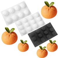 Voedselveilige siliconen kaarsenvormen in verschillende sinaasappelvormen, 6/8/10/12 holtes, siliconen mal voor sinaasappelvormige taart, gebak, mousse