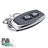 Télécommande universelle sans fil RF 433 MHz à 2 touches en ABS et métal avec code d'apprentissage pour porte de garage automatique et éclairage