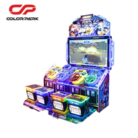 Machine de jeu d'arcade de course automobile colorée pour 4 joueurs, nouvelle et tendance, à pièces, pour enfants