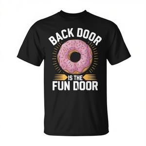 T-shirt humoristique pour adultes avec motif de beignets glacés et design amusant sur le dos, idéal pour les promotions - Product Image 2