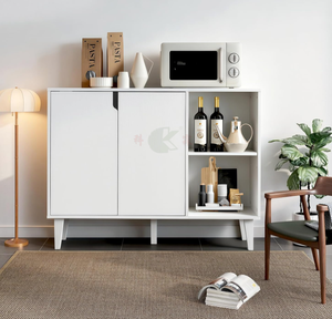 <span class=keywords><strong>Buffet</strong></span> de rangement <span class=keywords><strong>blanc</strong></span> avec 2 portes, 2 étagères, 41,8" L x 15" W x 32,5" H - Product Image 2