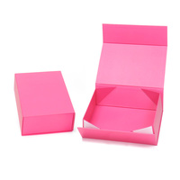 Luxuriöse Magnetische Faltbare Geschenkbox mit Eigenem Logo in Knallrosa, Flach Verpackte Zusammenklappbare Stabile Papierbox