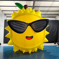Modèle géant gonflable personnalisé de durian, lunettes de soleil, ballon de dessin animé en forme de fruit, en tissu Oxford résistant à l'eau pour fêtes estivales en extérieur