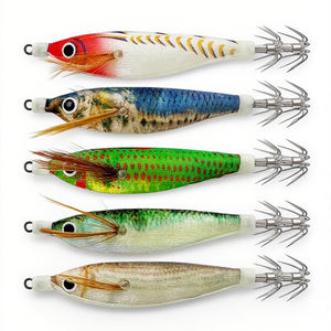 Hochwertige 110mm 14g künstliche Hart köder Edelstahl Stoff Material Tintenfisch Köder Leuchtende Tintenfisch Jig mit Tintenfisch Haken Doppel - Product Image 1