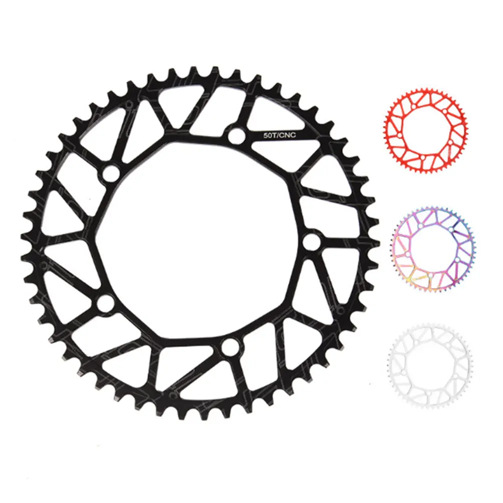 साइकिल खोखले सकारात्मक नकारात्मक दांत 46/48/50/52/56/58 टी Chainwheel तह बाइक BMX Crankset 130BCD