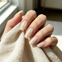Ongles artificiels à presser ABS Aurora Blanc, forme cercueil, durables, avec colle