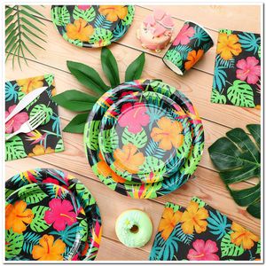 Set Decorazioni per Feste Hawaiane Tropical Nights a Prezzo di Fabbrica, Set Completo con Piatti e Tovaglioli per Compleanni dei Bambini - Product Image 3
