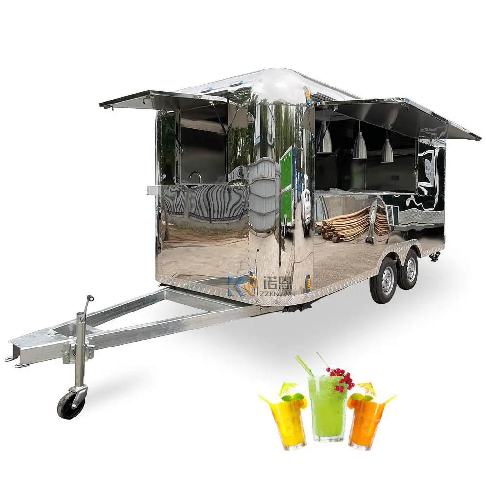 Vendita calda Ice Truck Coffee Van Food Trailer carrello Fast Food carrello per matrimoni vino birra Mobile Bar Trailer