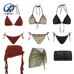 فستان بيكيني فاخر من 3 قطع، ملابس سباحة مطبوعة حسب الطلب، تصنيع وبيع بالجملة، بيكيني مثلث الشكل، ملابس شاطئ - Product Image 1