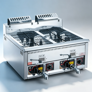 Fritadeira a Gás de Bancada com Grande Capacidade 12L+12L, 2 Cestos, para Fritar Batatas Fritas, com Controle de Temperatura - Product Image 1