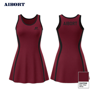 Robe de netball Aolan sur mesure, séchage rapide, look élégant, respirante, en tissu recyclé, sans manches, col rond, pour l'école