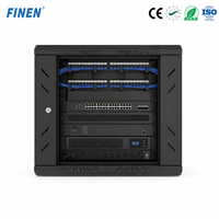 Mini-armoire réseau murale, rack de serveur CE ISO SPCC 19'' fin et peu encombrant, revêtement poudré, pour clinique, café, bureau, stock