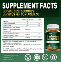 Gummies de berbérine OEM avec cannelle de Ceylan / Complément alimentaire pour soutenir la santé immunitaire et métabolique