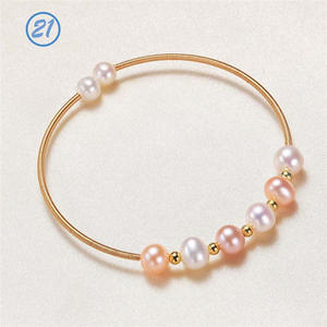 Bracelet en perles d'eau douce de haute qualité, à longueur réglable, tendance, vente directe du fabricant, collier de perles colorées - Product Image 2