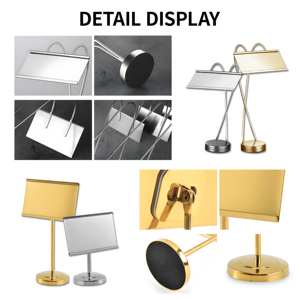 Yiti Nhỏ Dây Vàng Thẻ Đứng Thép Không Gỉ Nhà Hàng Thẻ Thực Đơn Chủ Đám Cưới Đảng Bàn Tên Thẻ Chủ Bảng Số - Product Image 2