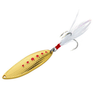 Señuelo de Pesca Tipo Cuchara Leech Evolution, Color Dorado con Punto Rojo, para Pesca de Lubina en Agua Dulce, Aleación de Zinc, 12g - Product Image 1