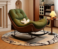 Chaise longue moderne en bois massif avec fonction d'inclinaison et housse en coton et lin pour salon et appartement