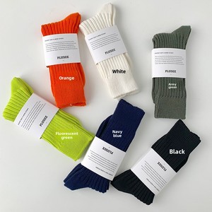 2020 Fall/Winter New Arrival Yu Wenle Knee-High Cotton <strong>Uncle</strong> Lius Orange Neon Green Unisex Chunky-Thread Non-Slip Casual - Product Image 3
