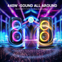 Enceinte de fête W-King T11, enceinte DJ avec woofer, enceinte portable, enceinte sans fil, système audio avec lumière RGB