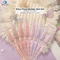 Gel de construction professionnel UV longue durée pour ongles, avec fleurs séchées, durable et esthétique, pour nail art