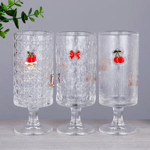 Vaso <span class=keywords><strong>de</strong></span> Cristal <span class=keywords><strong>de</strong></span> Sodio y Calcio Personalizado <span class=keywords><strong>de</strong></span> Fábrica, Diseño 3D <span class=keywords><strong>de</strong></span> Flores Navideñas, para Jugo o Agua - Product Image 2