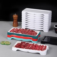 Platos para servir de cordero de carne china de doble color, respetuosos con el medio ambiente, olla caliente Rectangular, rollo de carne de cordero de melamina, plato de sashimi de piedra