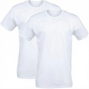 Men 100% Cotton Short Sleeve O-<b>Neck</b> <b>T</b>-<b>Shirt</b> Regular Fit Jersey Blank Casual Wear Solid <b>White</b> Color - Product Image 1