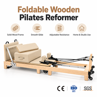 Machine de Pilates pliable en bois de chêne, structure robuste et fonctionnement silencieux, réglable pour la maison et l'usage en studio