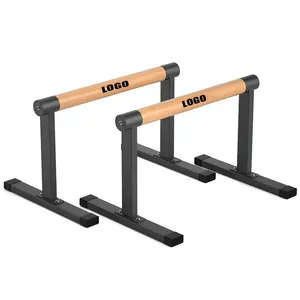 Dip Push-Up Bar Push-Up Stand Houten Handvat Gym Equalizer Parallelttes Set