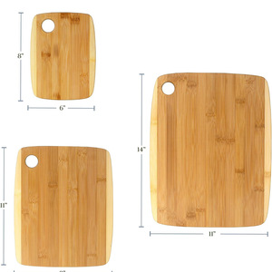 Bamboo 3-Piece Cutting Board <b>Set</b> Rectangle Double-Sided Chopping Blocks - Product Image 2