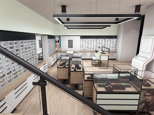 Meubles de décoration de magasin d'optique modernes personnalisés, étagères d'exposition, comptoirs, tables, design d'intérieur de magasin de lunettes - Product Image 2