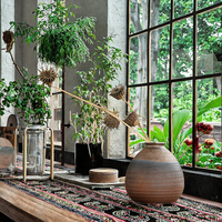 Dekorasi Rumah Furbish Vas Bunga Mini Keramik Gaya Tradisional Jepang Buatan Tangan Ramah Lingkungan Desain Retro Zen Floret