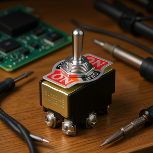 Miniature <b>Toggle</b> Switch 2x On Off On 6 Pin Screw Terminals - Product Image 3
