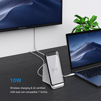 PULWTOP Personnalisé 100W Pd Ordinateur Portable Type C 4K Adaptateur USBC HUB Hub Usb Station D'accueil De Charge Avec Chargeur Sans Fil