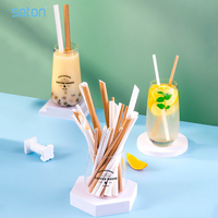 SOTON Pailles en papier écologiques colorées en gros - Pailles biodégradables personnalisables avec logo pour fêtes et événements