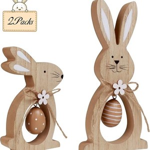 Decoración <span class=keywords><strong>de</strong></span> <span class=keywords><strong>Pascua</strong></span>, <span class=keywords><strong>Conejo</strong></span> <span class=keywords><strong>de</strong></span> Madera en 3D, Adorno Bonito para Niñas, Decoración del Hogar <span class=keywords><strong>Infantil</strong></span>, Manualidades para Interiores - Product Image 2