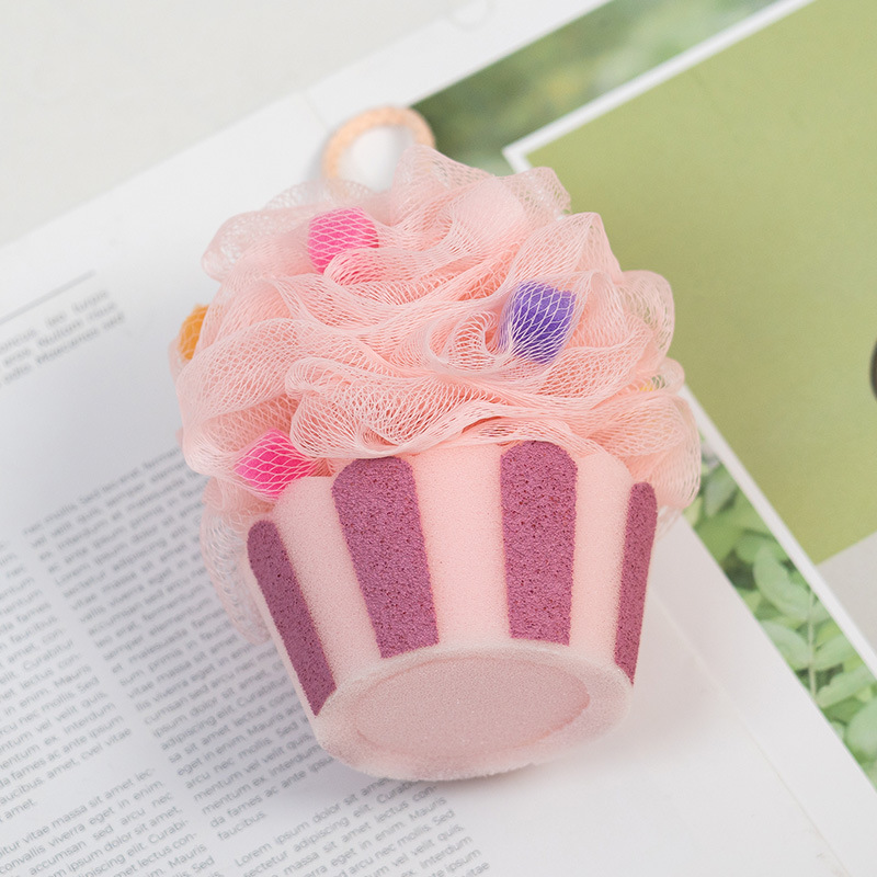 Fleur de bain gâteau rose