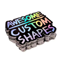 Pegatina con Logotipo de Marca Personalizada, Troquelada, Impermeable, Autoadhesiva, de PET, Holográfica, Láser, Promocional, con Logotipo