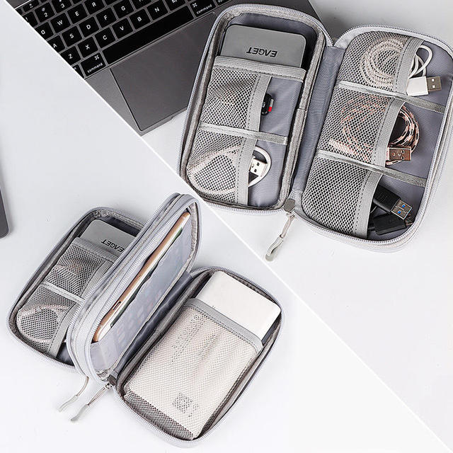 Travel Cable Organizer Electronic Organizer Travel Double Layers Portable Waterproof Pouch Electronic Accessories Storage Case