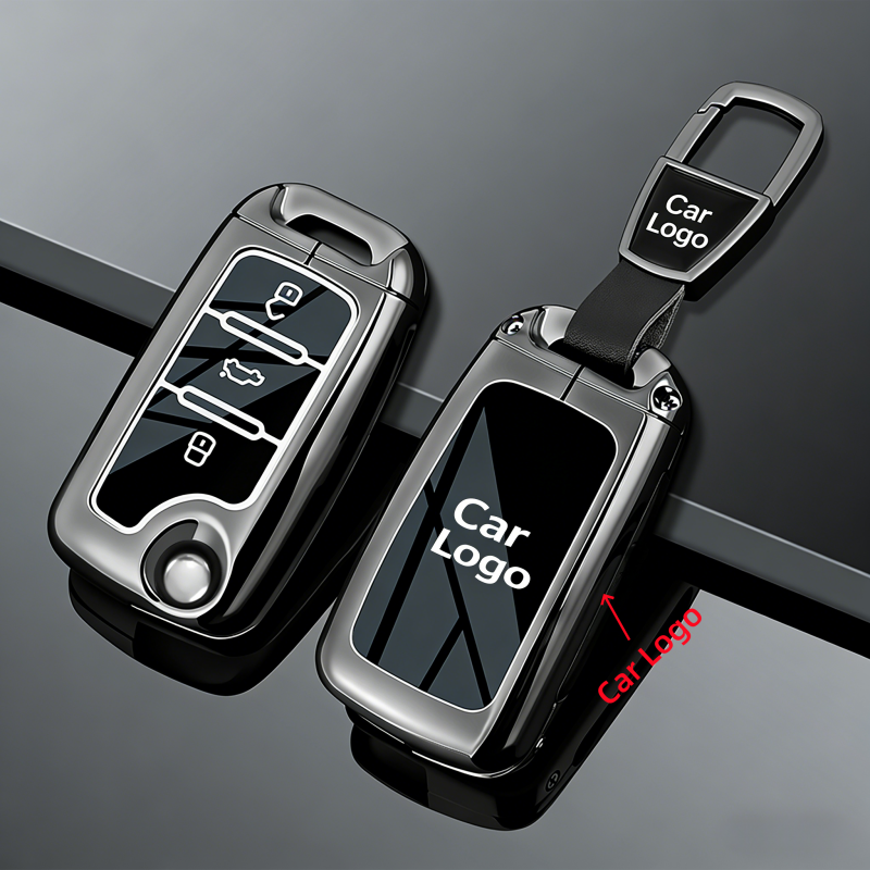 Pistolet en métal noir + porte-clés 1