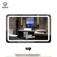 Miroir Mural LED Bluetooth avec Éclairage Avant et Arrière, Commande Tactile, Affichage de l'Heure, Anti-Buée pour Coiffeuse, Hôtel, Salle de Poudre, Vente en Gros