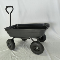 Capacité de 600 livres Remorque robuste Chariot portable Chariot à benne basculante de jardin Plateau en plastique Chariot à benne basculante de jardin