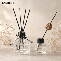 Bouteille diffuseur de parfum vide octogonale OEM ODM 120 ml en verre transparent avec bouchon
